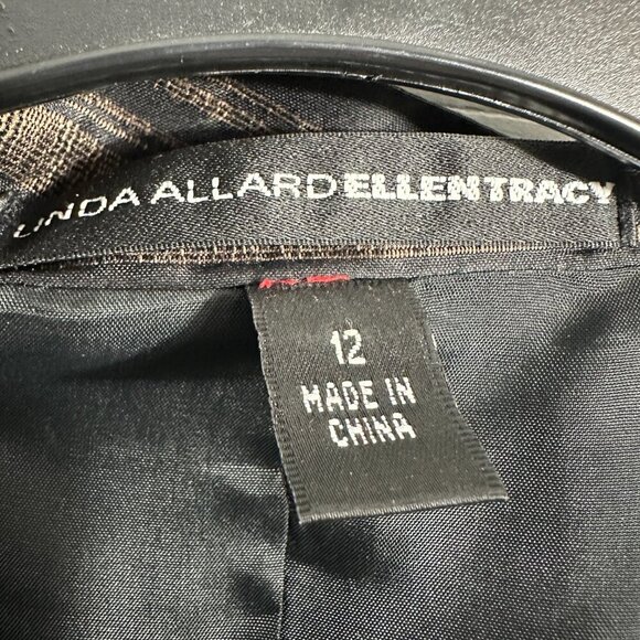 Linda Allard Ellen Tracy 100% silk open front jacket, size 12, textured - Picture 3 of 11